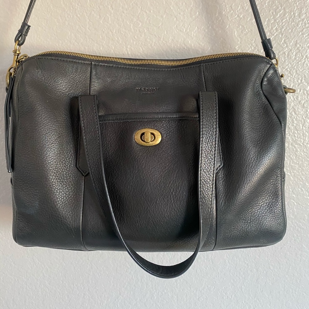 Black leather purse